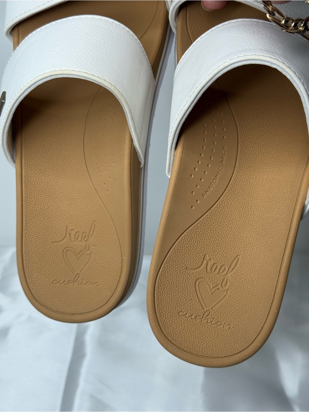 Reef Banded Horizon Hi Platform Sandals White Women’s Size 10 Comfort Slides - Picture 14 of 14